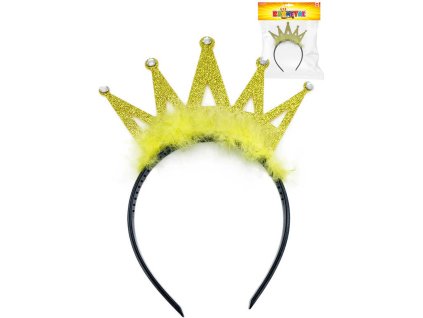 KARNEVAL Čelenka zlatá korunka *KARNEVALOVÝ DOPLNĚK*