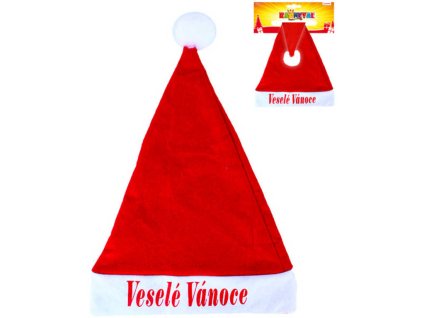 KARNEVAL Čepice Veselé Vánoce červená dospělá *KARNEVALOVÝ DOPLNĚK*