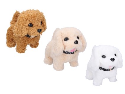 Pes chodící s efekty 16 cm