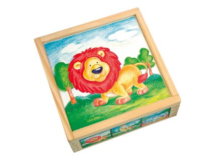 Kostky skládací divoká zvířata 9 ks