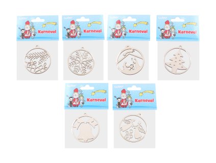 Dřevěná ozdoba 63 mm, mix