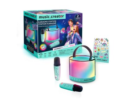 CREATOR Mini Karaoke set s bezdrátovými mikrofony a reproduktorem