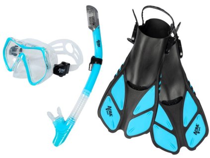ACRA Šnorchlovací dětský set Maska Šnorchl Ploutve 36-41 světle modrý 3v1