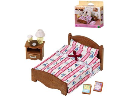 Sylvanian Families dvojlůžko s nočním stolkem nábytek doplněk k herním sadám