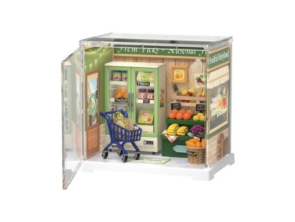 RoboTime 3D dřevěná skládačka Miniatura domečku mini Prodejna ovoce a zeleniny