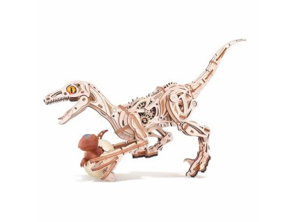 RoboTime 3D dřevěná mechanická skládačka Velociraptor