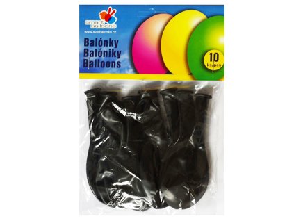 Balónek nafukovací - sada 10ks ČERNÉ 26cm