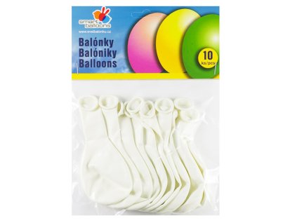 Balónek nafukovací - sada 10ks BÍLÉ 26cm