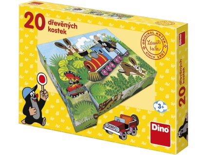 DINO DŘEVO Kubus Krtek a doprava (Krteček) obrázkové kostky set 20ks
