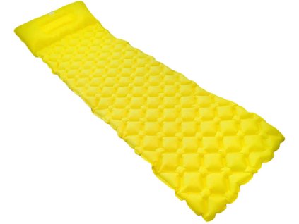 ACRA Karimatka nafukovací s polštářkem 188x55cm Žlutá matrace