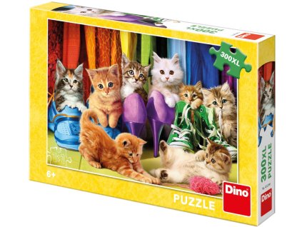 DINO Puzzle XL Barevná koťátka 300 dílků 47x33cm skládačka