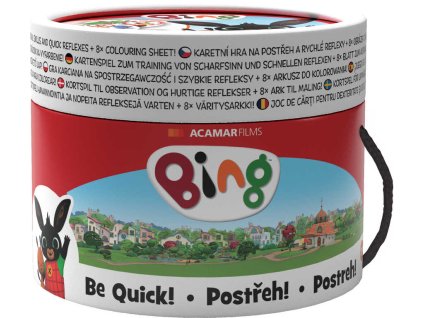 JIRI MODELS Hra karetní Postřeh! Králíček Bing v kulaté krabičce