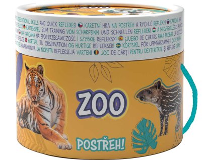 JIRI MODELS Hra karetní Postřeh! ZOO v kulaté krabičce