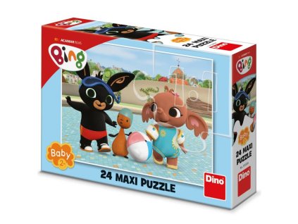 DINO Puzzle dětské 24 maxi dílků Bing u bazénu