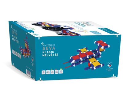 Stavebnice SEVA KLASIK Největší plast 1162ks v krabici 27x38x18cm