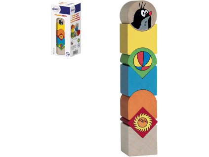 DETOA DŘEVO Pyramida baby balanční věžička Krtek (Krteček) 7 dílků