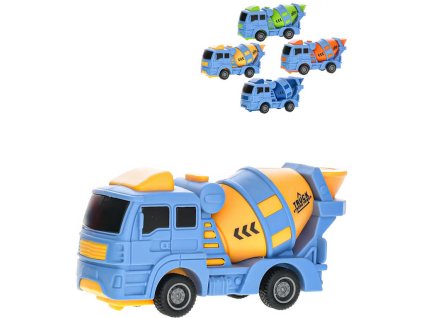 Auto stavební míchačka 10cm jezdící po stlačení plast 4 barvy