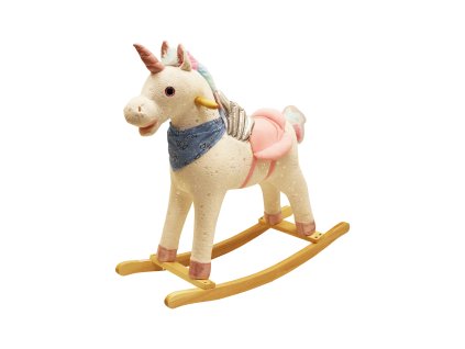 Jednorožec houpací s efekty duhový 74x30x65 cm