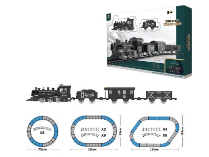 Vlak s kouřovými efekty set s dráhou 125x105 cm