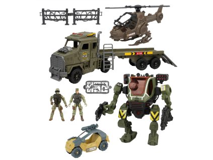 Robot mecha s efekty set s tahačem a helikoptérou 60 cm