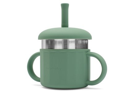 Hrneček silikonový 2v1 New Baby zelený