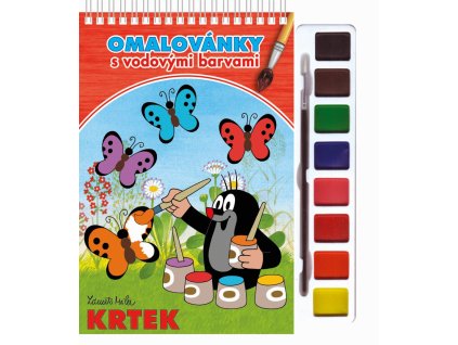 Omaľovanky s vodovými farbami a štetcom - Krtko 1