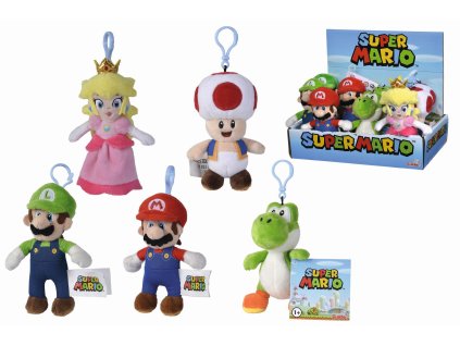 Plyšová kľúčenka Super Mario, 12,5 cm, 5 druhov, DP12
