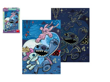 Puzzle XL Stitch svítící ve tmě neon 33x47cm 100 dílků v krabici 20x29,5x6cm