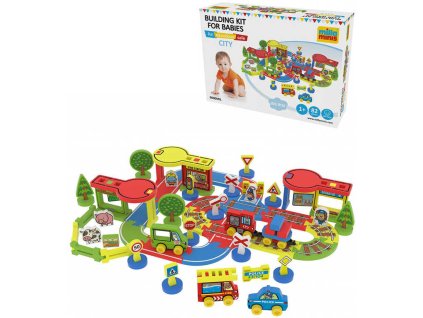 MILLAMINIS Velké město baby soft stavebnice pěnová 82 dílků