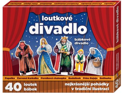 EFKO Divadlo loutkové 40 postaviček s doplňky 7 pohádek v krabici