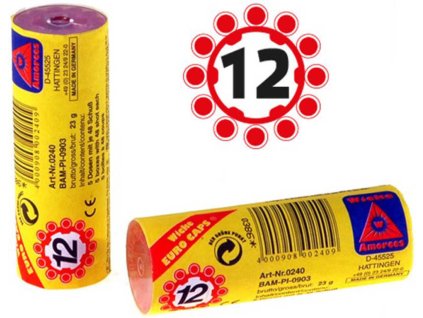 Náboje kapsle "12" set 240 ran (20 věnečků) v tubě náhradní do pistole kapslovky