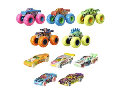 Hot Wheels MONSTER TRUCKS svietiace v tme angličák & truck