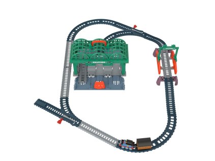 Fisher Price stanica Knapford vláčkový set s  ťahacou kovovou  mašinkou