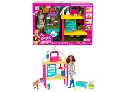 Barbie slepačia farma s bábikou