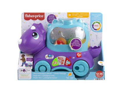 Fisher Price hrajúce Dino s vyskakujúcimi loptami CZ/SK/ENG/HU/PL