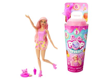 Barbie POP REVEAL Barbie šťavnaté ovocie - JAHODOVÁ LIMONÁDA