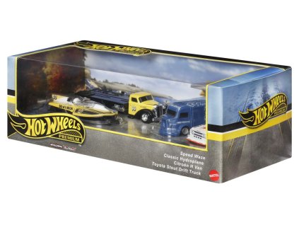 Hot Wheels 3ks prémiový angličák s tímovým ťahačom - motorové šialenstvo