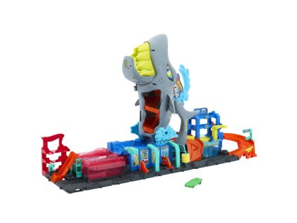 Hot Wheels City COLOR REVEAL autoumyváreň so žralokom