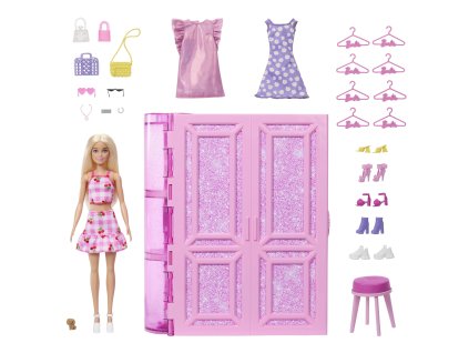 Barbie šatník snov v pastelových farbách s bábikou