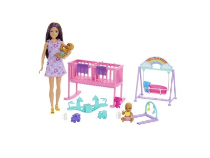Barbie opatrovateľska s dvočatami herný set