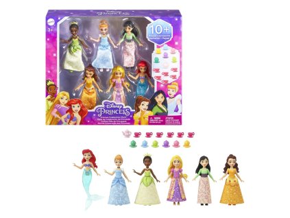Disney Princess sada 6ks malých bábik na čajovom dýchánku