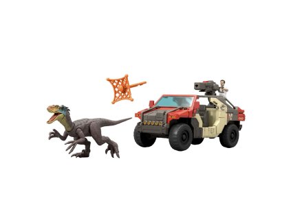 Jurassic World super auto s vodičom a dinosaurom