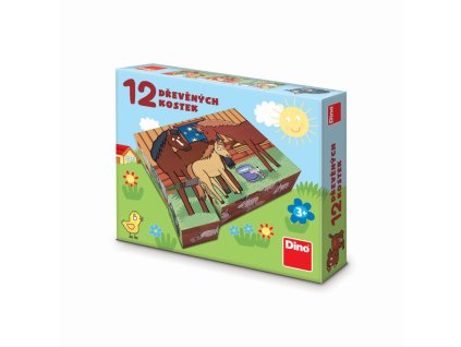 DOMÁCE ZVIERATÁ 12 Drevené licenčné kocky