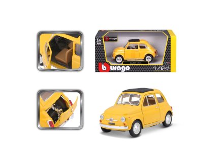 Bburago 1:24 Fiat 500 F 1965 Yellow