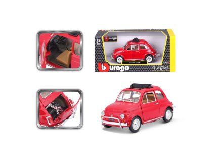 Bburago 1:24 Fiat 500L (1968) Red