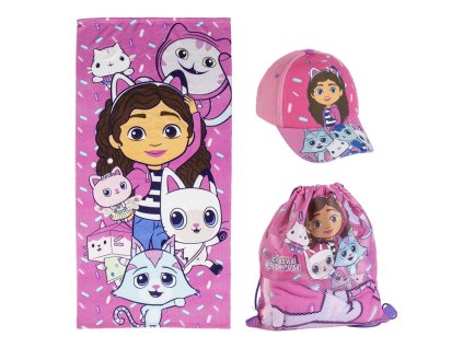 SOUPRAVA GABBY´S DOLLHOUSE ručník, kšiltovka a sáček