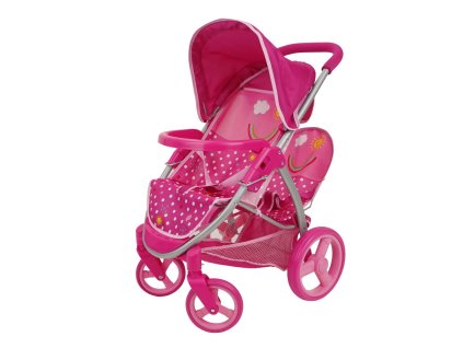 Športový súrodenecký kočík pre bábiky - Bodka
