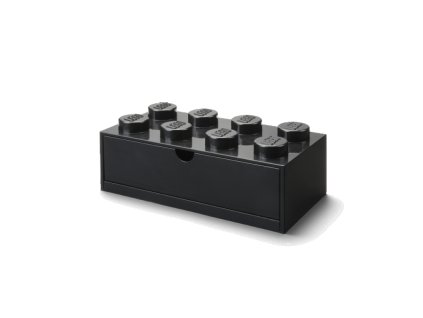 LEGO stolný box 8 so zásuvkou - čierna
