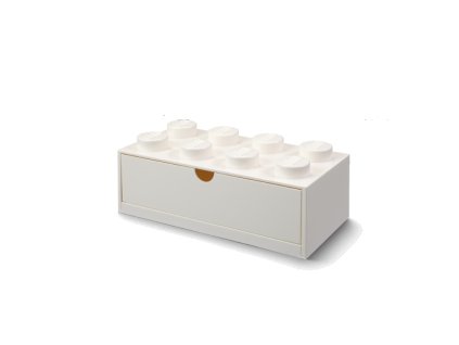 LEGO stolný box 8 so zásuvkou - biela