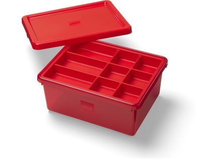 LEGO úložný box s organizérom - červený